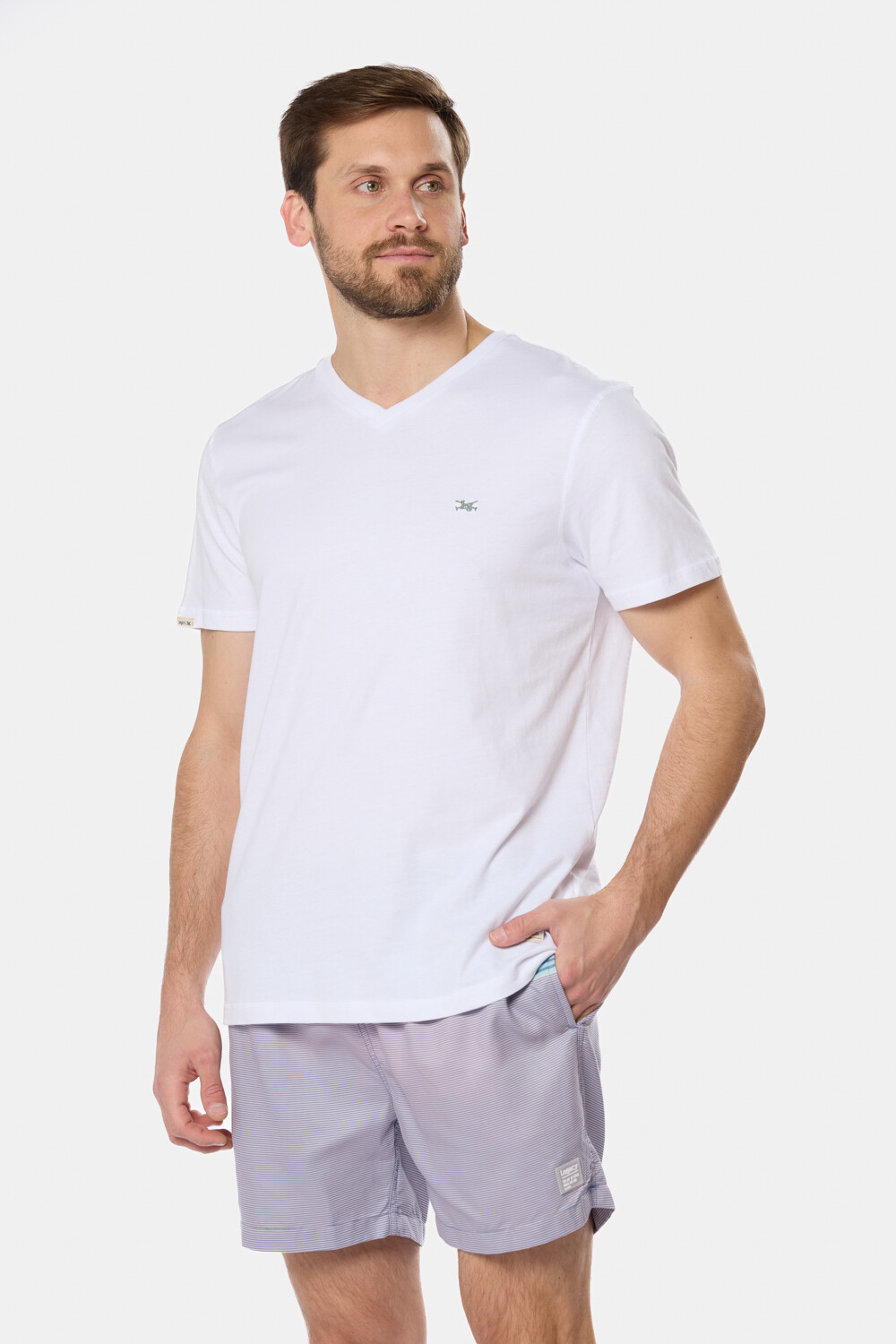 SHORT DE BAÑO RAYADO Rosa