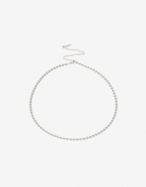 Collares Cortos Metal Collar Corto De Acero - Plateado