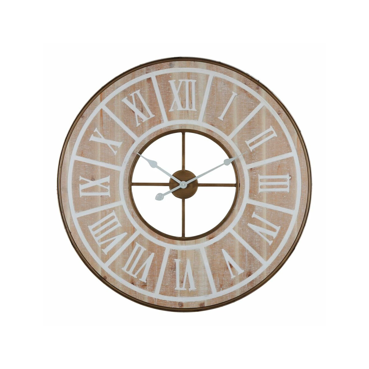Reloj de Pared MDF Diámetro 82 cm x 4 cm - Madera/Blanco 