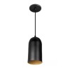COLGANTE DOMO 1L E27 NEGRO LISO Y DORADO COLGANTE DOMO 1L E27 NEGRO LISO Y DORADO