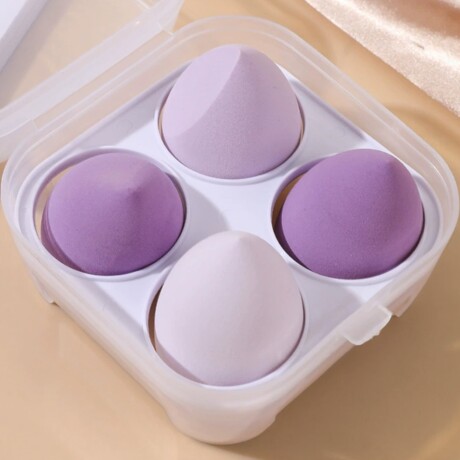 Set de Esponjas de Maquillaje con Estuche Violeta
