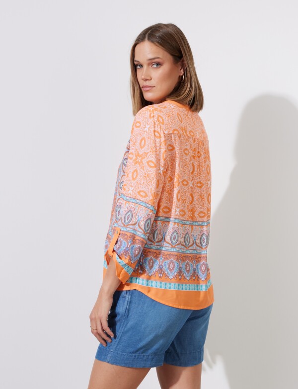 Blusa Shibori ANARANJADO/MULTI