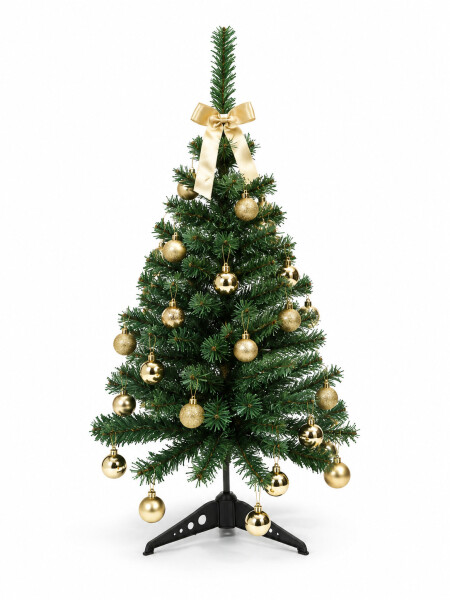 ARBOL NAVIDEÑO CON CHIRIMBOLOS Y LUCES DORADO