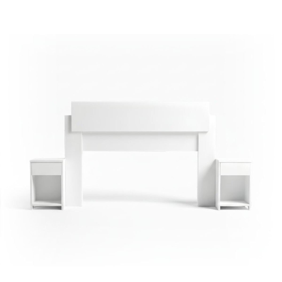 RESPALDO CABECERA 2 PLAZAS CON MESAS DE LUZ - BLANCO 