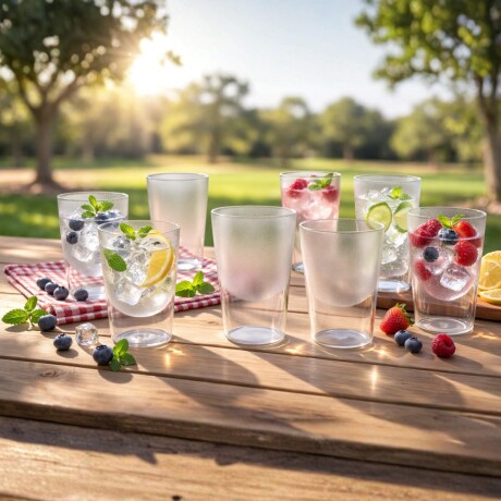 Set x12 Vasos duros transparente 300ml TRANSPARENTE