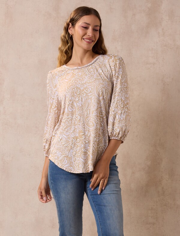 Blusa Calada Print BEIGE/MULTI