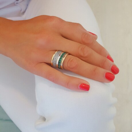 Anillo Nunet Green - Plata y Oro Anillo Nunet Green - Plata y Oro