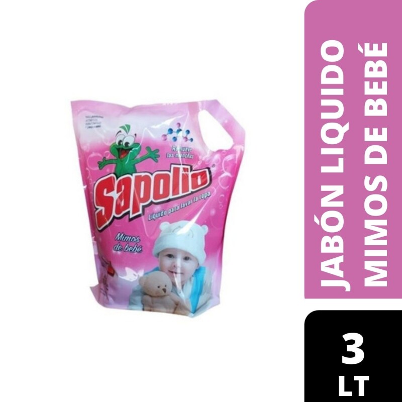 Detergente Líquido Sapolio Doypack Mimos de Bebé 3 LT