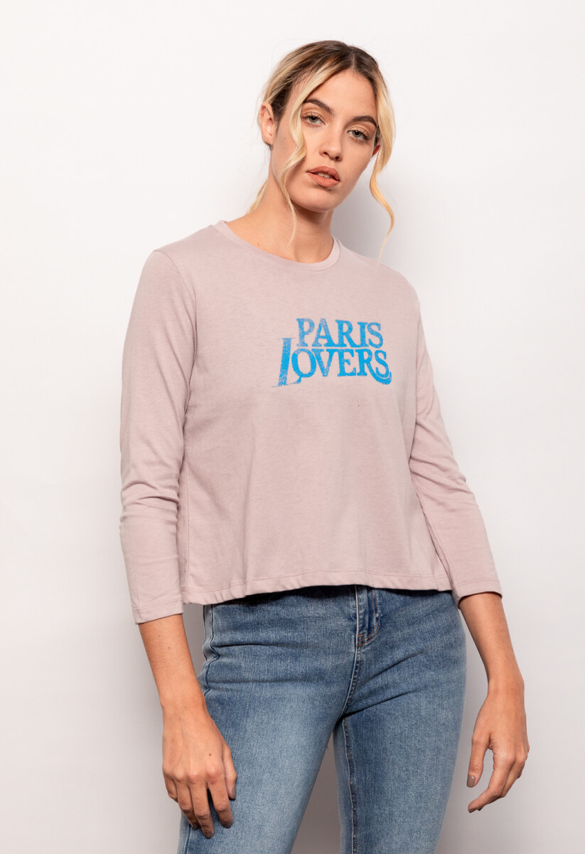 REMERA PARIS LOVE - Lavanda 