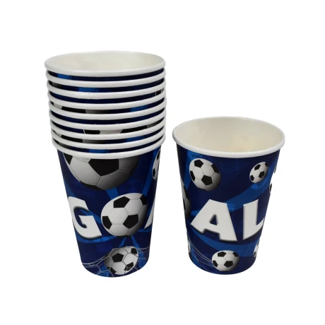 Vasos descartables estampados de futbol 10 piezas Vasos descartables estampados de futbol 10 piezas