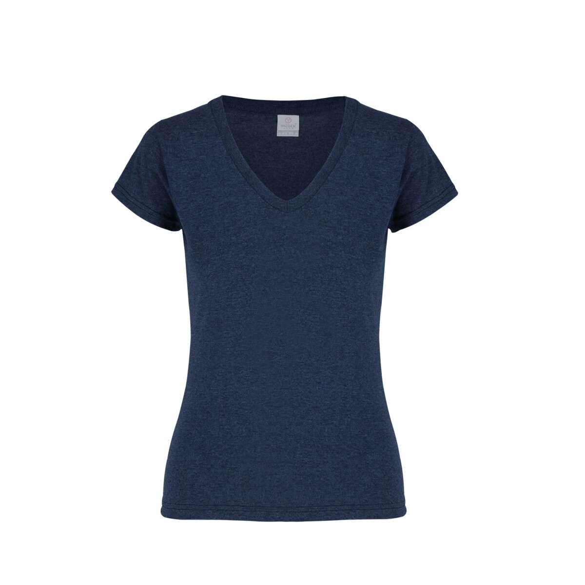 Camiseta jaspe escote en v dama - Azul marino 