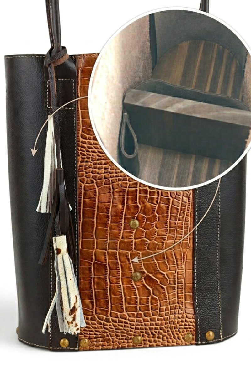 Set de matera para dama en cuero legítimo Marrón