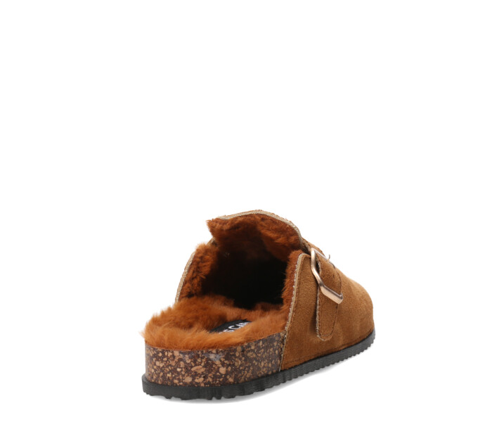 Zuecos de Mujer Miss Carol Lucero Con Interior Peludo Tan