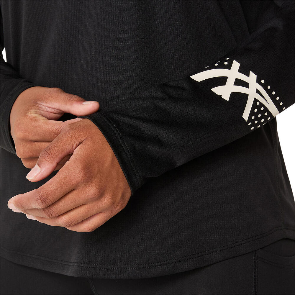 Polo Running Asics Icon 1/2 Zip Mujer Performance Black