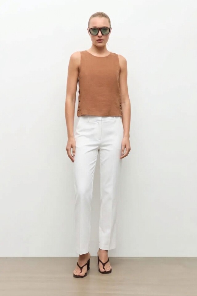 Blusa 100% Lino camel