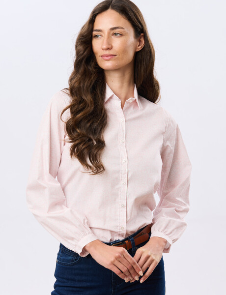 CAMISA ESTAMPADA CON FRUNCES Rosa