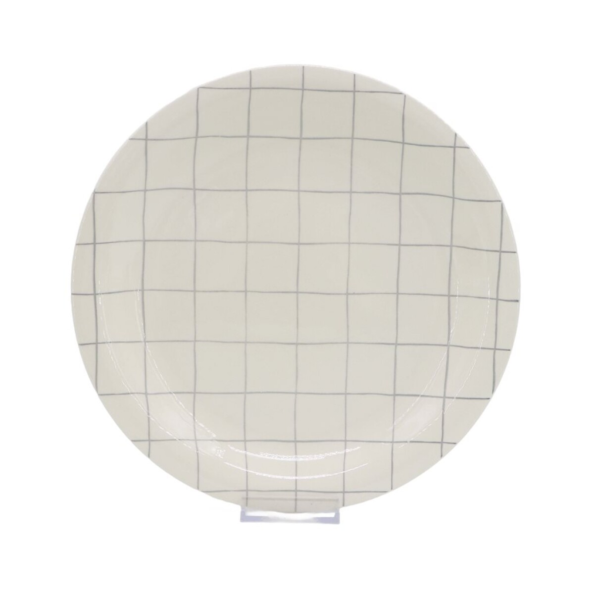 PLATO DE MESA CERAMICA D26.5CM QUADRA BLANCO/GRIS 