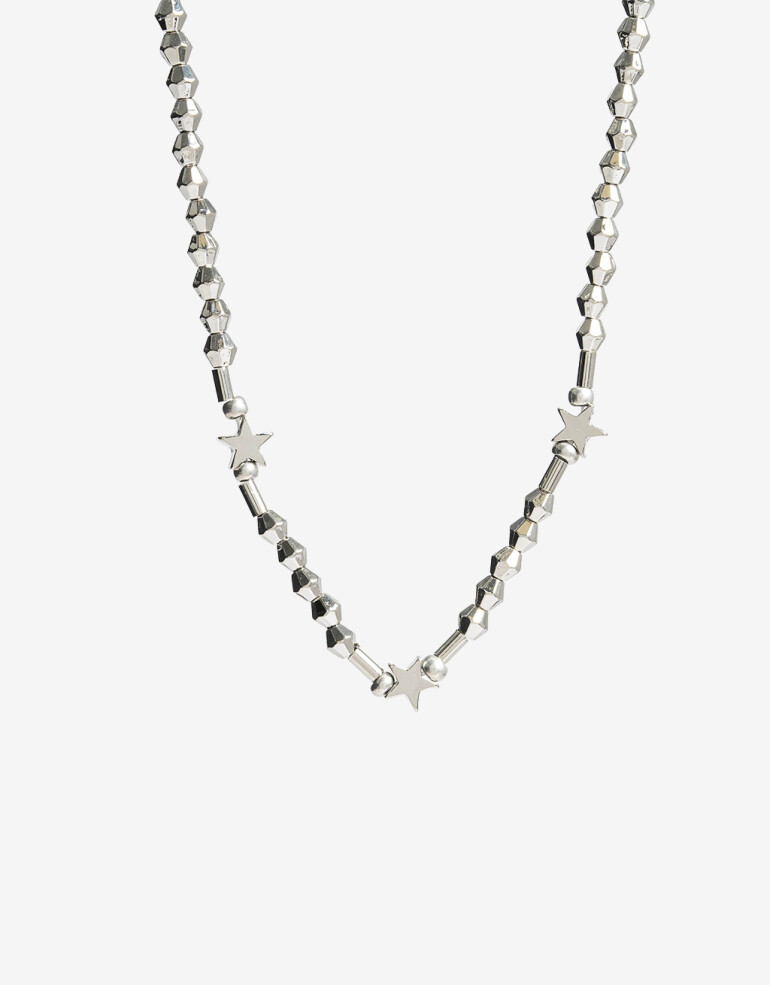 Collares Cortos Metal Collar Corto Estrellas - Plateado Rodio