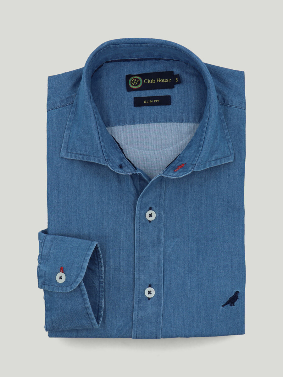 Camisa Short Collar slim fit - Denim 