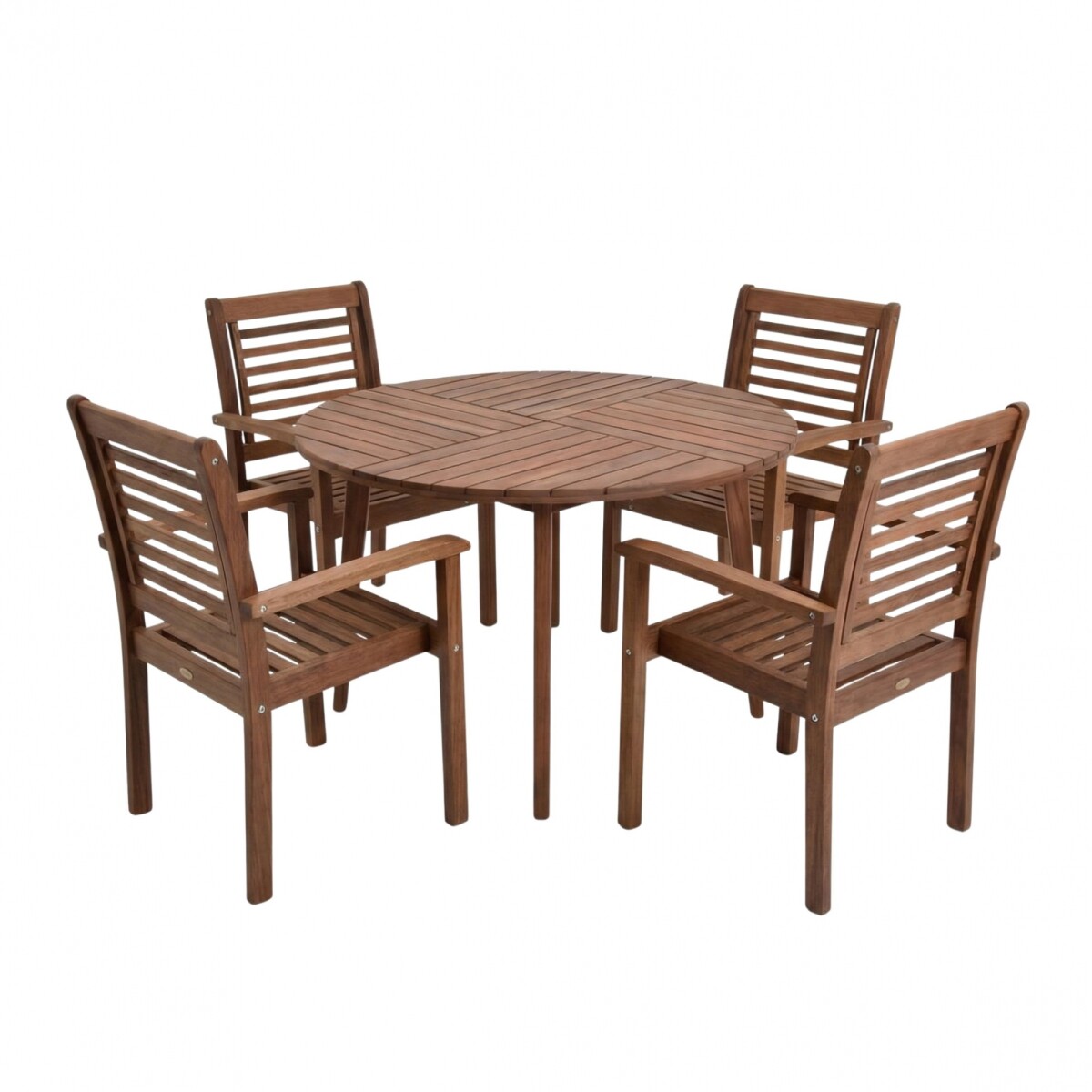 Set de Comedor para Exterior con 4 Sillas Apilables 
