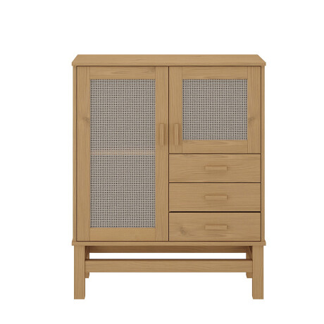 APARADOR BUFFET DE 2 PUERTAS 3 CAJONES EN MADERA MACIZA CON RATAN NATURAL APARADOR BUFFET DE 2 PUERTAS 3 CAJONES EN MADERA MACIZA CON RATAN NATURAL