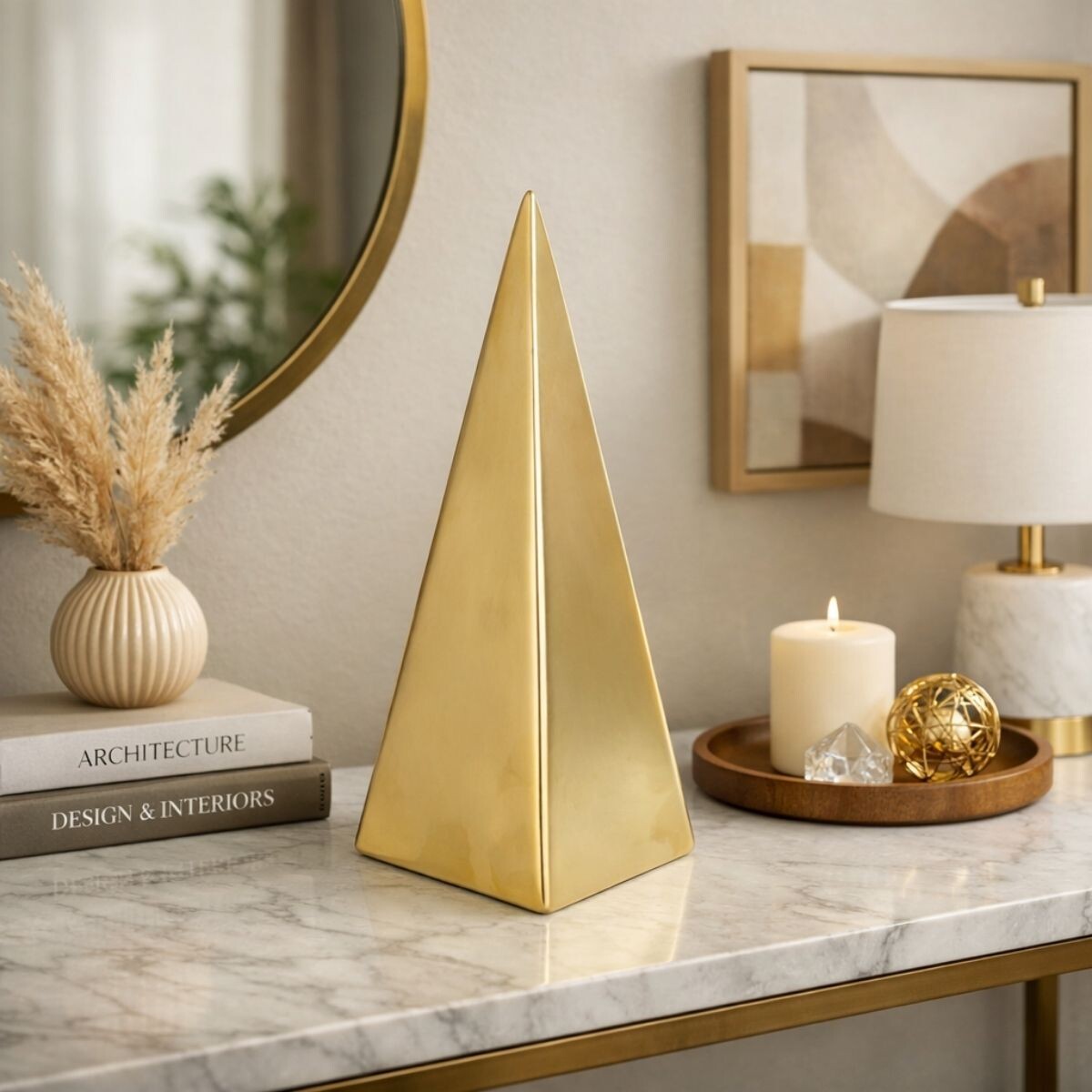 DECORACION PYRAMID Dorado Small 