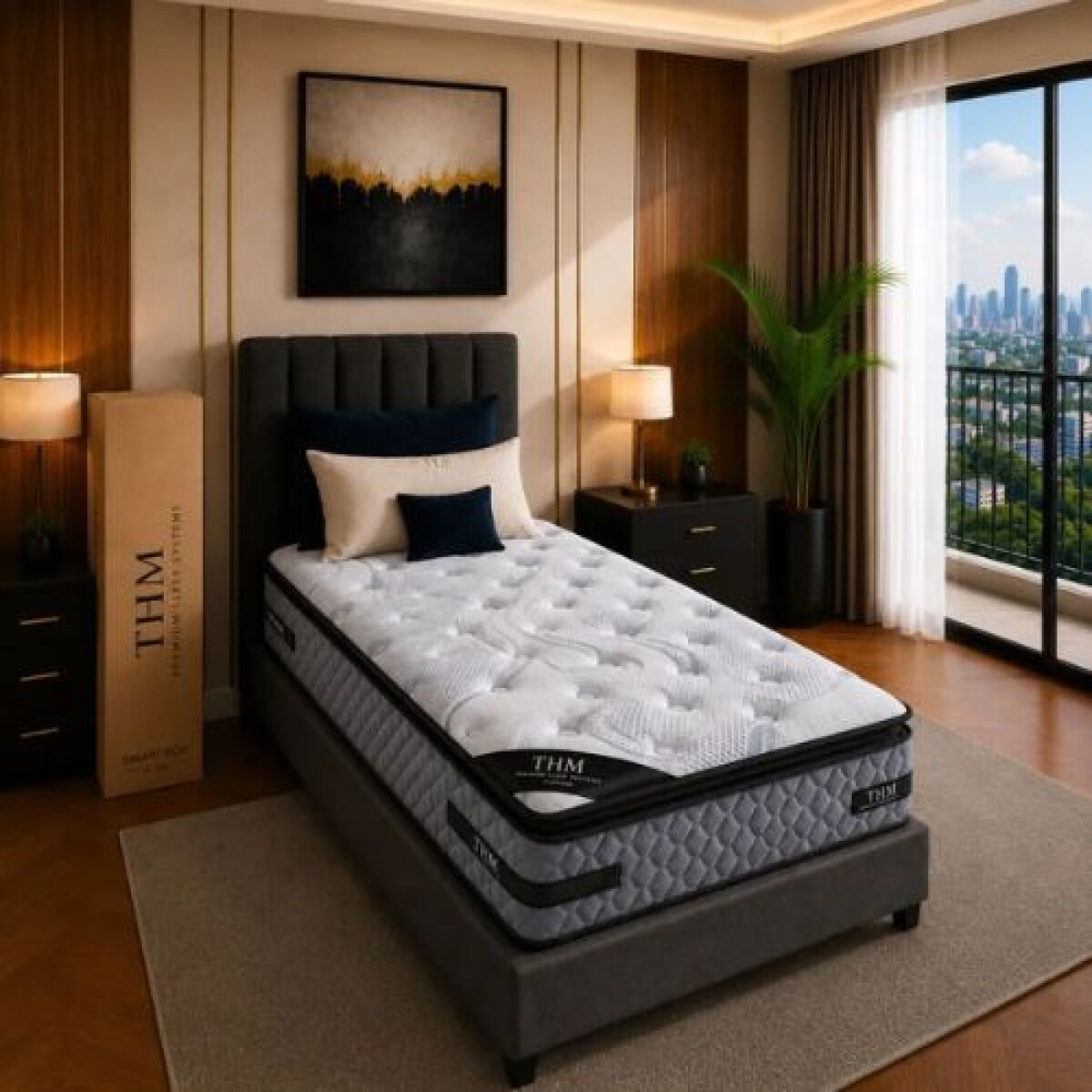 Colchon de resortes 1 Plaza THM Hybrid Platinum 