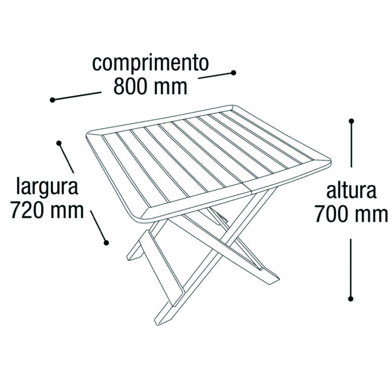 Mesa plegable de jardín resistente NEGRO