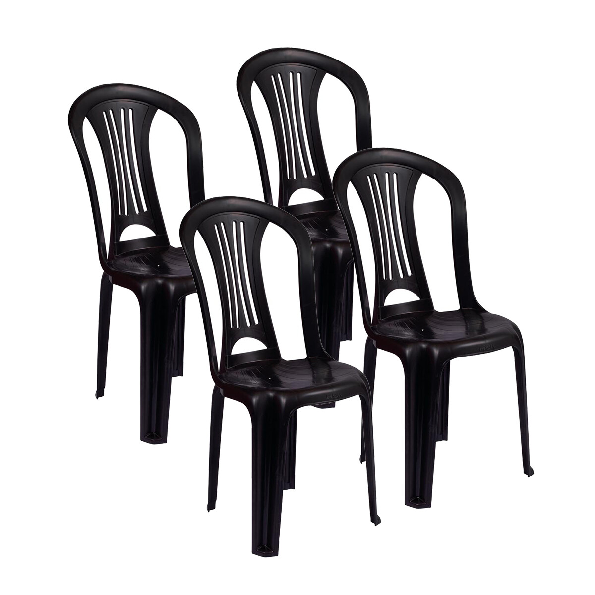 4 Silla Bistró sin apoya brazos - NEGRO 