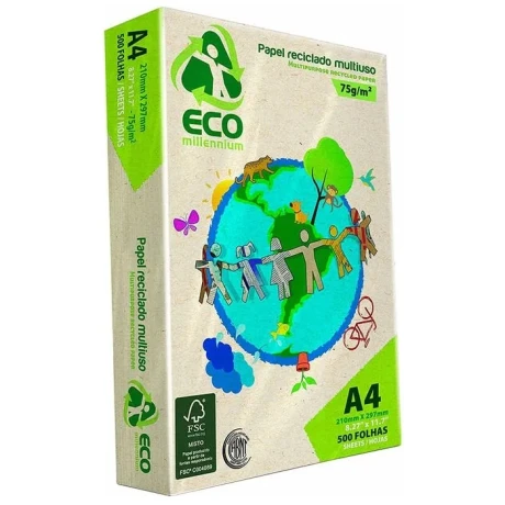 RESMA MILLENIUM RECICLADO A4 500 HOJAS 001