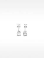 Pendientes Ear Jacket Con Circonitas plateado