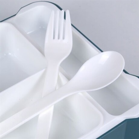 Vianda lunchera con 4 divisiones Azul