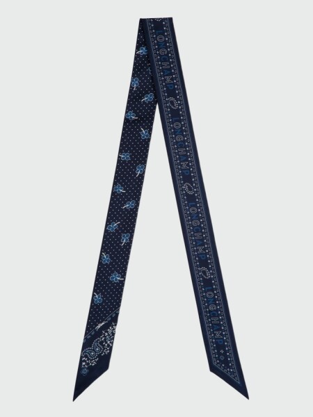 LONGCHAMP - PAÑUELO BANDANA DE SEDA Azul