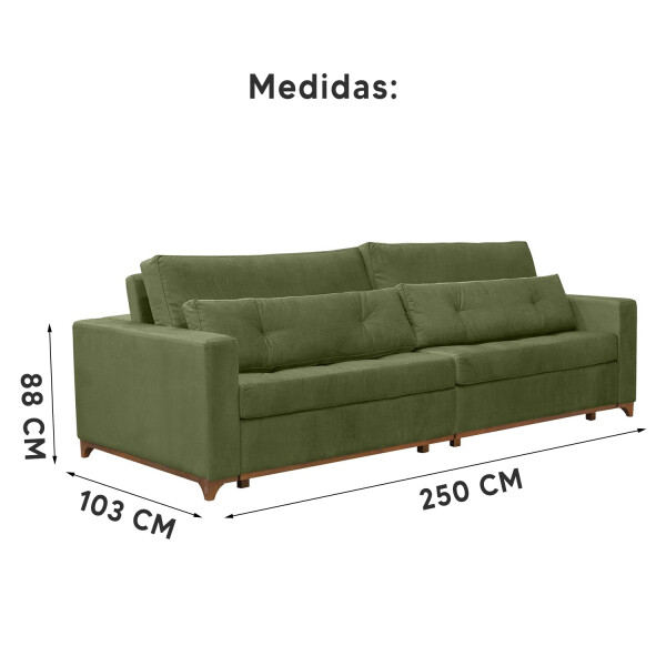 Sofá Sillón Qatar 4 Cuerpos Living VERDE