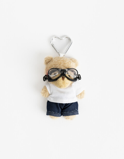 Llavero Cozy Llavero Y Bag Charm De Oso Peluche - Marron Beige