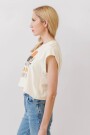 CAMISETA CROP Crema