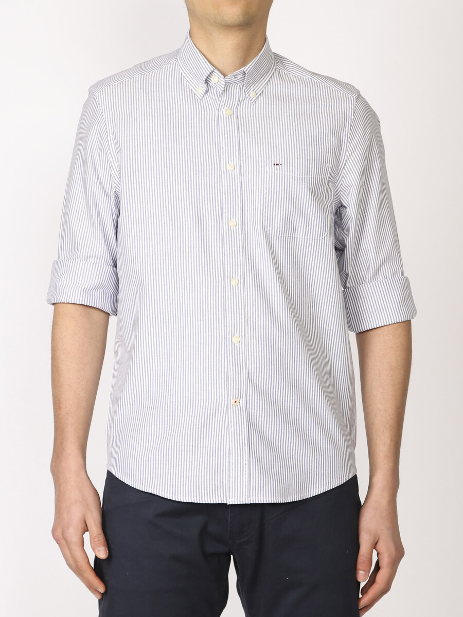 Camisa Harrington Label - Blanco/azul 