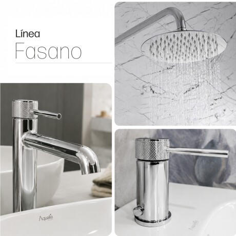 GRIFERIA JUEGO MONOCOMANDO PARA BAÑO BRILLO LINEA FASANO CROMO