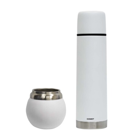 Kit Comet de Termo Bala 500Ml y Mate 120Ml Acero Inoxidable Blanco