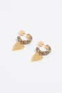 PENDIENTES ARO CRISTALES CORAZ Oro