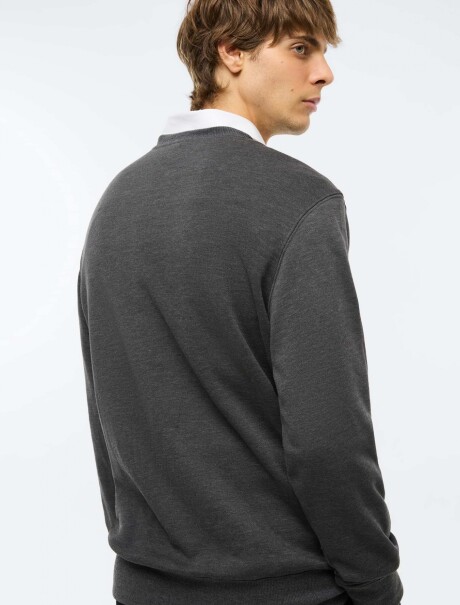 BUZO BÁSICO DE ALGODÓN CON FELPA GRIS