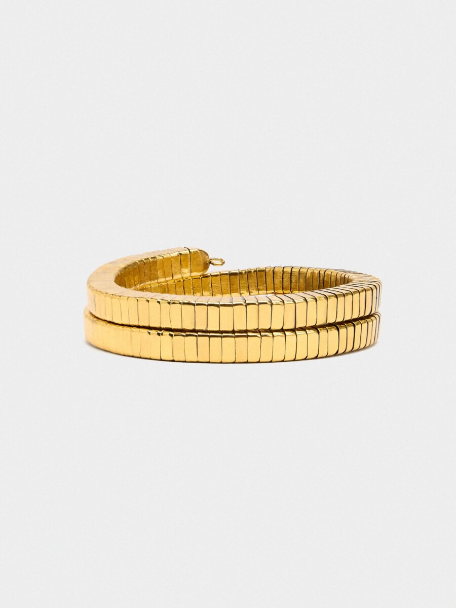 Pulsera De Espiral Cuadrada dorado