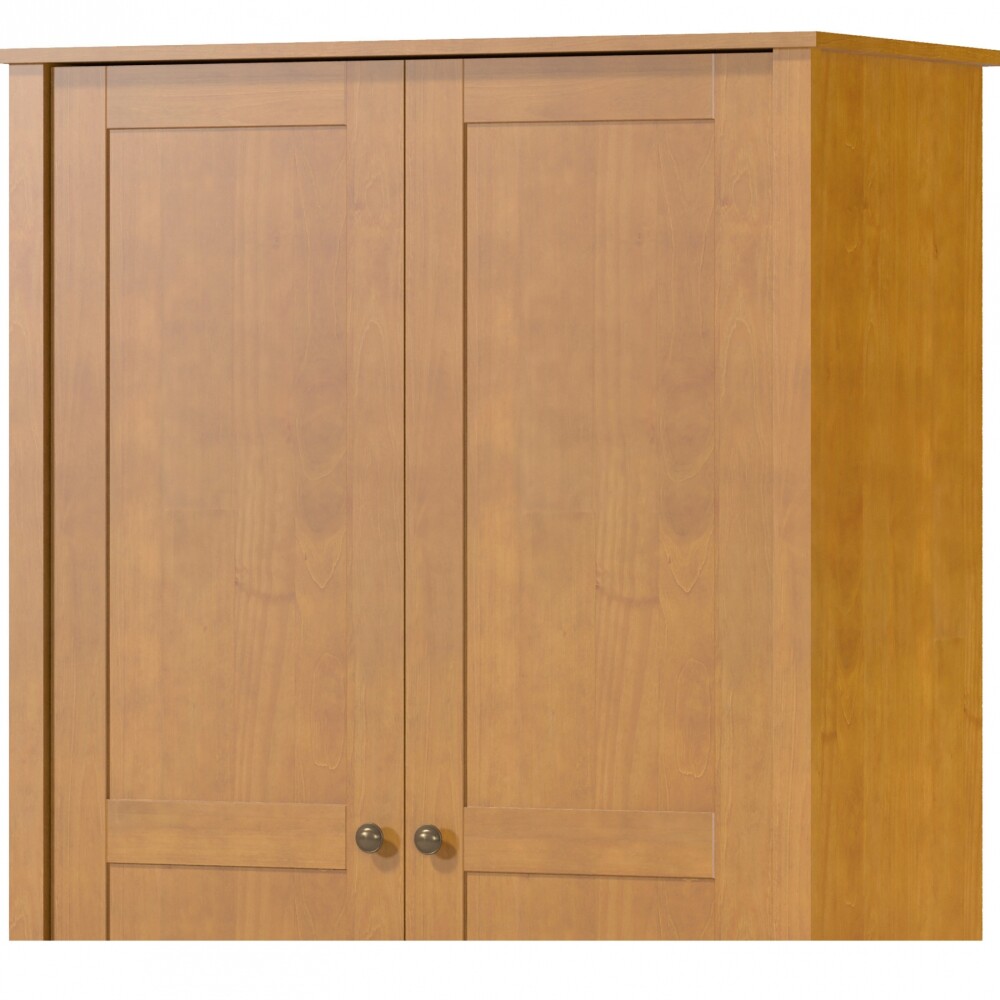 Ropero 2 puertas 1 cajón - Madera maciza - Linea Colonial Marron