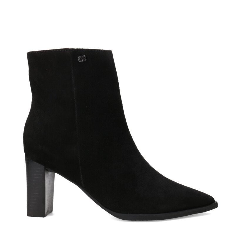 Botas de Mujer Bottero Caña Baja En Punta de Cuero Negro
