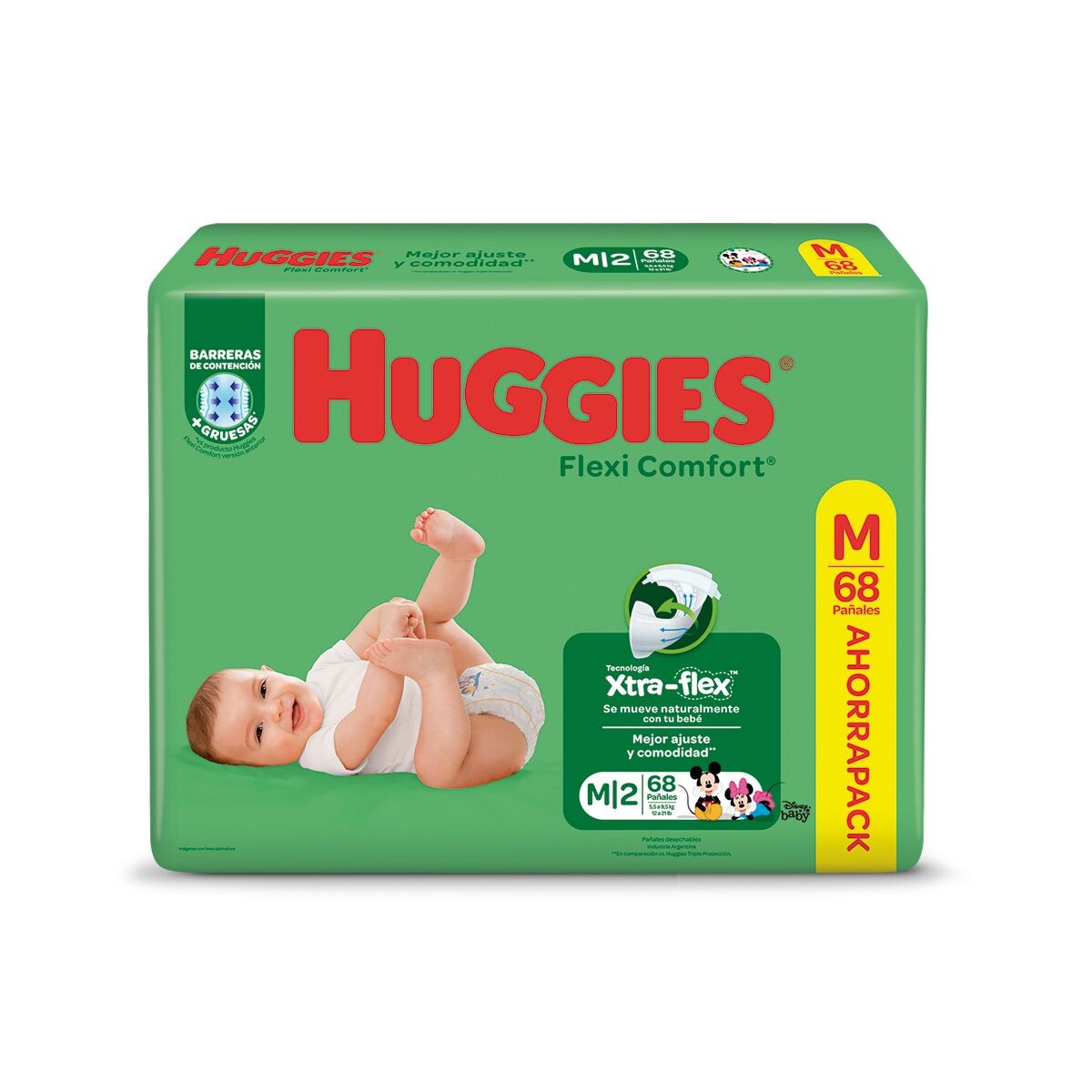 HUGGIES ACTIVE SEC MED HICT PAQ. X 68 UN 