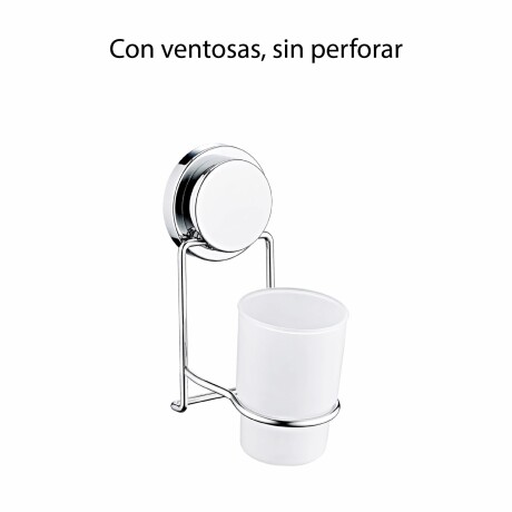 Vaso Porta Cepillos Para Baño Plástico Moderno Plateado