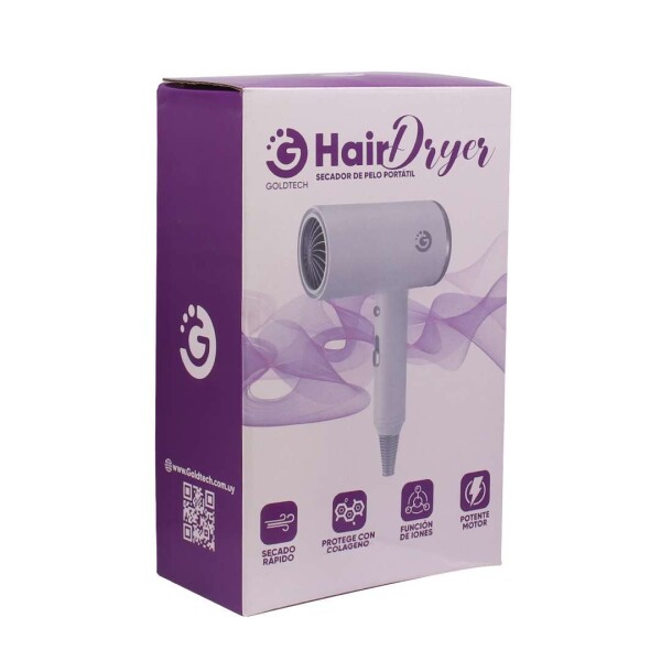 Secador De Pelo Portatil Goldtech 1000W Ionico 3 Velocidades Variante Color Gris