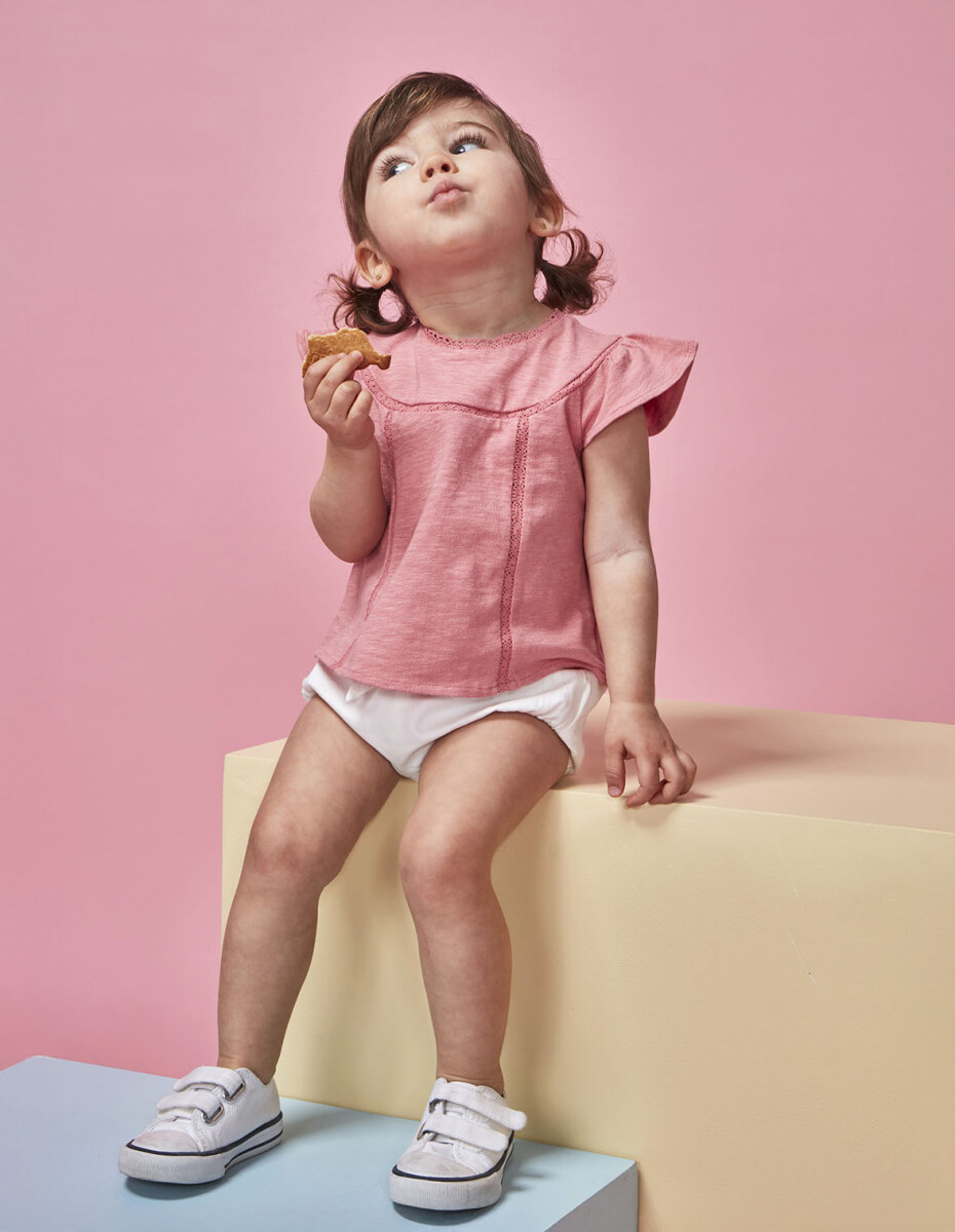 Camiseta Con Tiras - Rosa 
