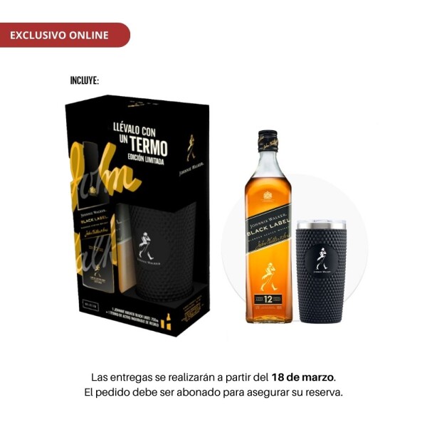 Kit Johnnie Walker Black Label 1L + 1 Vaso Tumbler Kit Johnnie Walker Black Label 1L + 1 Vaso Tumbler