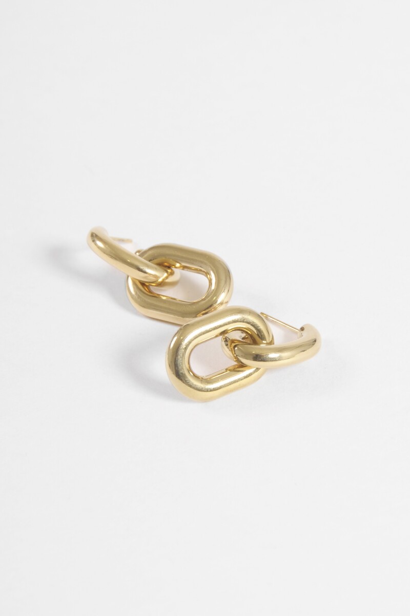Aros acero doble dorado